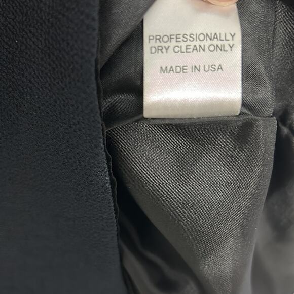 Yoana Baraschi Deep Navy Sheath Ruffle Shoulder Dress Women’s size 4 - Picture 7 of 7